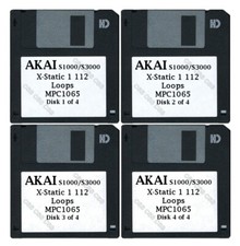 Akai S1000 / S3000 Set of Four Floppy Disks X-Static 1 112 Loops MPC1065