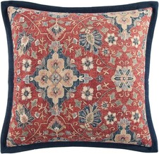 HiEnd Accents Washed Linen Melinda Euro Sham Pillow Cover, 27x27 inch, Navy Blue