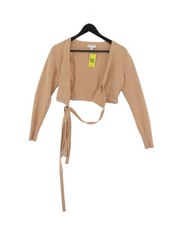 Warehouse Women's Top S Brown Viscose with Polyamide, Polyester Cropped