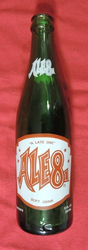 Ale8-1, Ale Eight One, Ale81, A Late One, Bottle Green Glass 12 OZ Returnable