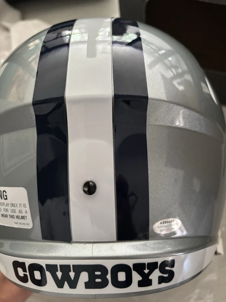 Capacete raro Super Bowl MVP Larry Brown assinado tamanho completo Dallas Cowboys - Imagem 2 de 2
