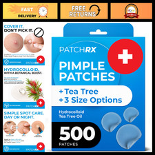 Hydrocolloid Acne Patches with Tea Tree Oil - 500 Pimple Stickers for Face