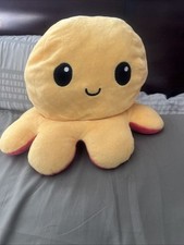 Octopus Plushie Reversible Stuffed Toy-happy-angry-red And Yellow