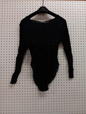 Y2K Fashion Women Lace Sheer Long Sleeve Bodysuits Romper Bottom Sexy Nightclub