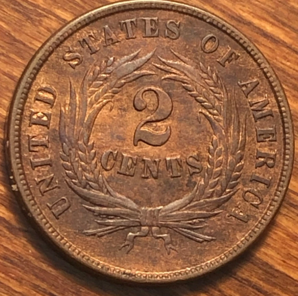 1864 Two Cent FULL MOTTO Better Upgrade Ungraded Civil War US Copper Type Coin 2 - Image 4 of 4