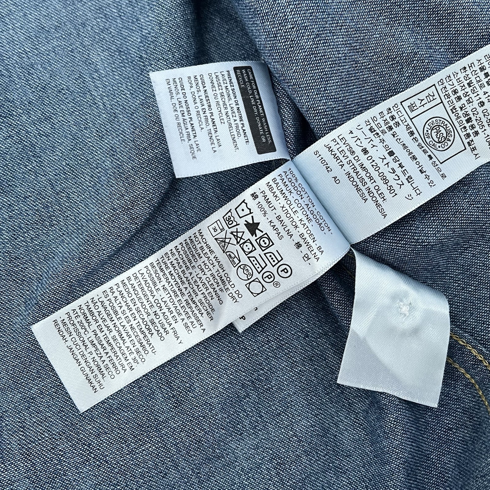 MENS S LEVI STRAUSS Levi's Red Tab Barstow Denim Cowboy Western Lng Slv SHIRT thumbnail 9