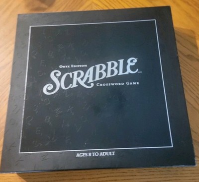 2006 Scrabble Deluxe Onyx Editition Turntable Black Wood Tiles 
