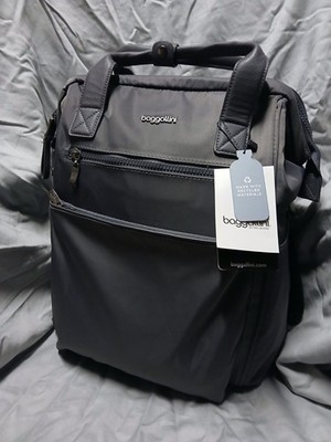 Baggallini Gray Soho Backpack, Laptop, Carry On, Travel Bag, Pockets, RFID