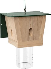 Carpenter Bee Trap for Outside - Green Pentroof Shed Style Nature Hanging Wood..