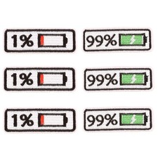 Sew or Iron on Embroidered Patches 1 99 Battery Design with Lightning B...