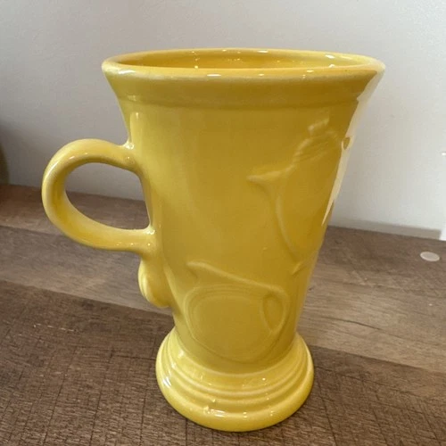 Fiesta Fiestaware  Yellow Cappuccino Mug Latte Pedestal Cup Coffee