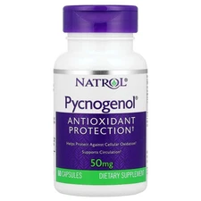 Natrol Pycnogenol 50mg 60 Capsules – Antioxidant, Pine Bark Extract, New