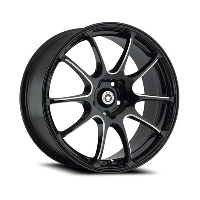 KONIG Illusion Rim 17X7 4X100 Offset 40 Black/Ball Cut Machine (Quantity of 1)