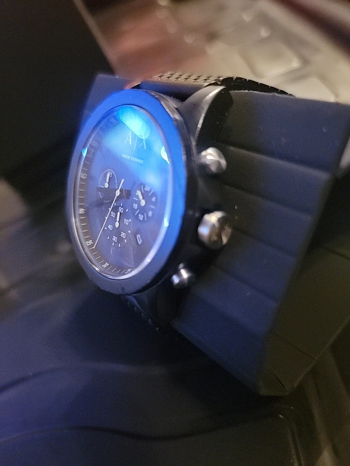 Reloj Armani Exchange Modelo # AX1344 Cronógrafo Silicona Negro Foto 3 de 4