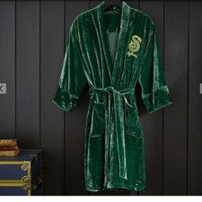 Pottery Barn Teen Harry Potter House of Slytherin Green Velvet Robe Size L/XL
