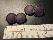 Antique Purple Guilloche Enamel Sterling Art Deco Cuffflinks Cuff Link  Estate