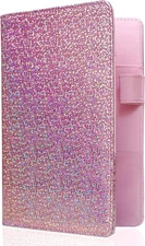 Mymazn Holographic Glitter Pink Sever Wallet for Waitress Book Organizer 