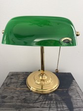 Vintage Green Shade Bankers Desk Lamp Pull Chain