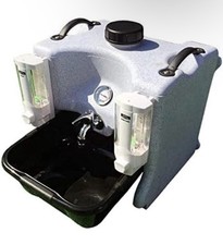 Hand Wash Unit Outdoor Sink Portable Sink Wash Basin with Soap Dispensers White