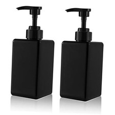 15 oz Hand Soap Dispenser, Plastic Pump Bottles, 15oz/450ml, 2 Pack Black