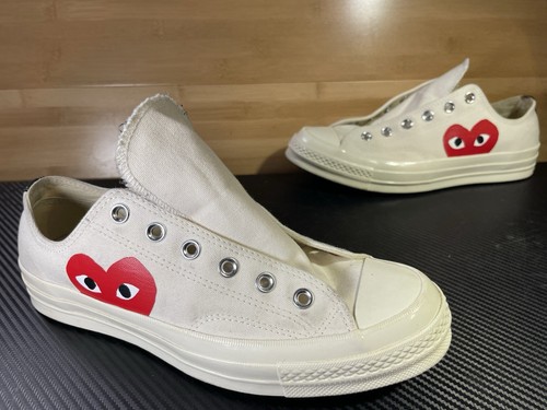 Comme des Garçons Play x Converse 70 Low Milk Mens Sz 8 - Picture 2 of 14