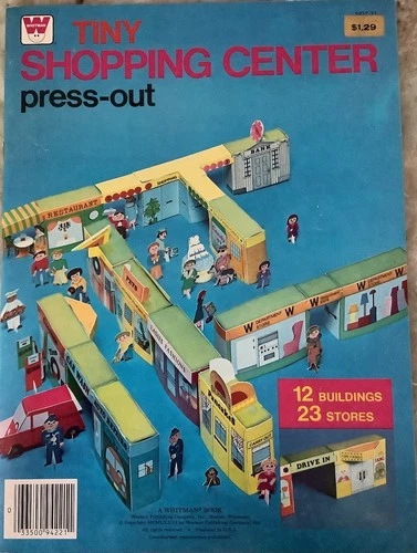 1975 Tiny Shopping Center Press-Out Book Whitman NOS Unpunched