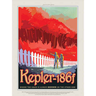 Kepler-186f Grass Redder NASA Weltraumtouren Reisen großer Druck 46x61 cm