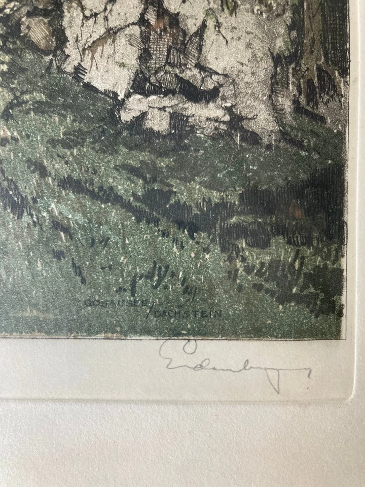 Nr. 50 Josef Eidenberger, Gosausee mit Dachstein Salzkammergut Radierung - Bild 3 von 3