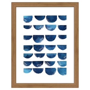 Ora Scallops Abstract Watercolor Print Wood Frame Blue Wall Art Threshold Target | Ebay