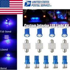 13x Super Blue LED Lights Interior Package Kit For Dome License Plate Lamp Bulbs