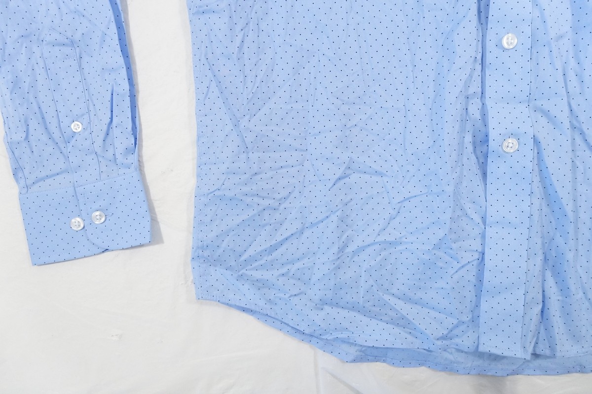 CLUB ROOM LIGHT BLUE DOTTED MEDIUM STRETCH BUTTON FRONT