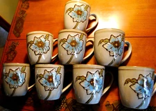 Set of 8 Coffee Mugs PFALTZGRAFF HARKER Dishwasher Safe LARGE 4" FLORAL    