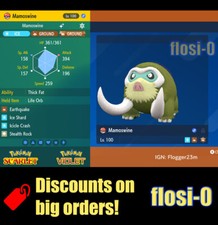 6IV Shiny Mamoswine Pokemon Scarlet and Violet