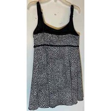 Longitude Women s Black White Swimsuit Dress Bathing Suit Size 10 NWOT One Piece