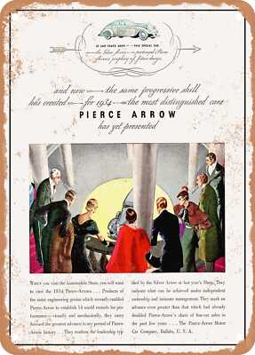 METAL SIGN - 1934 Pierce Arrow 1933 Silver Arrow Vintage Ad