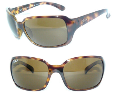 RAY BAN SONNENBRILLE BRAUN RB 4068 POLARISIERT 642/57 4075 BRILLE 4118 ETUI NEU