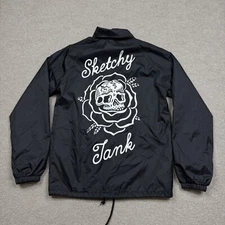 Sketchy Tank Men's Jacket Size S Black Rain Coat Lightweight Streetwear