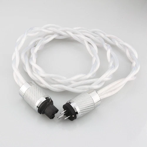 Cable de alimentación HiFi 15 AWG 5N OCC cable de audio de CA de EE. UU. enchufe enchapado en rodio de fibra de carbono - Imagen 9 de 15