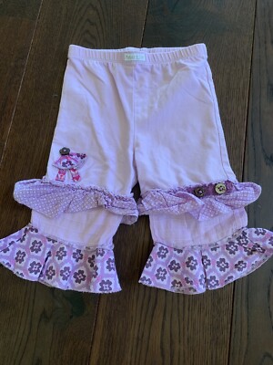 Naartjie 2t Guc Purple Floral Ruffle Capri Pants