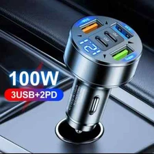 5 USB Ports Super Fast Car Charger Adapter for iPhone Samsung Android Cell Phone