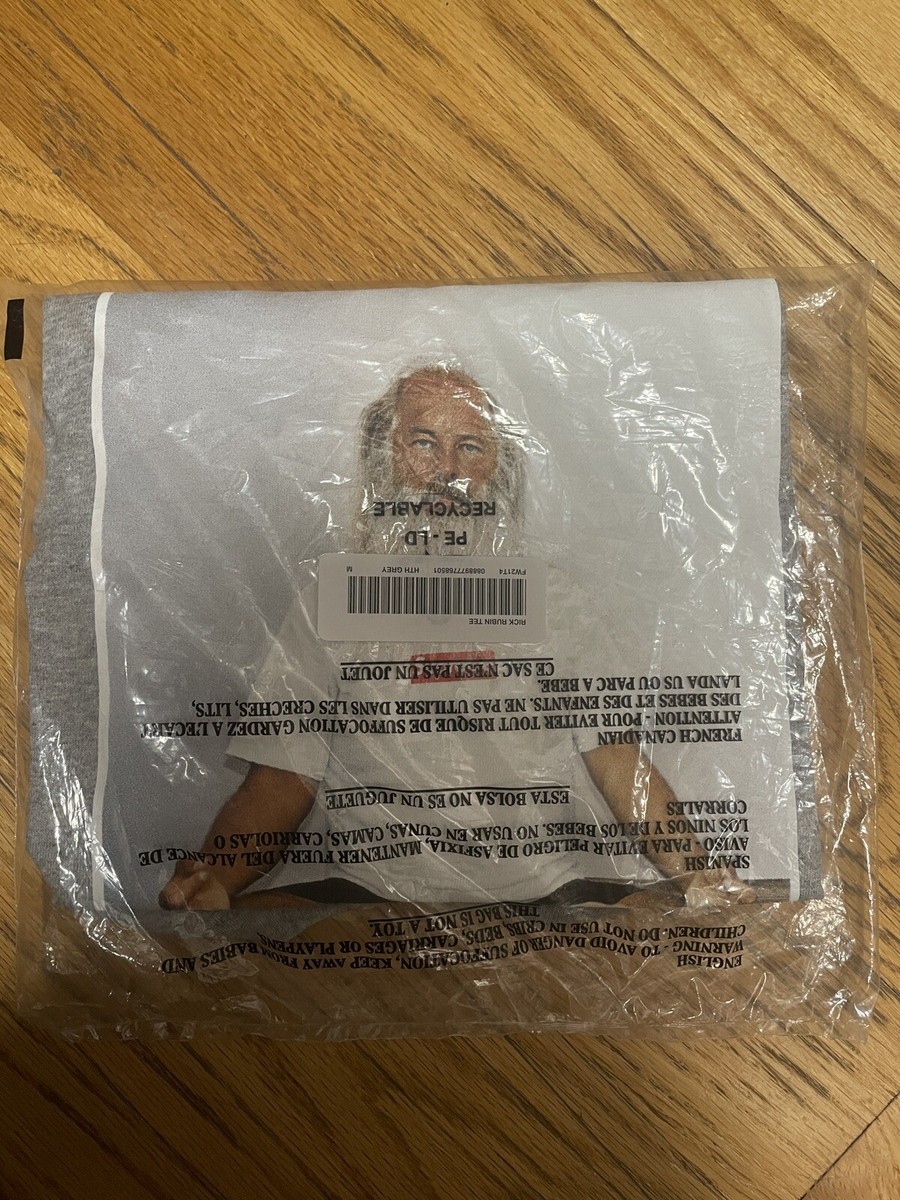 Supreme Rick Rubin Tee Heather Grey Size M FW21 Brand New in Bag  
