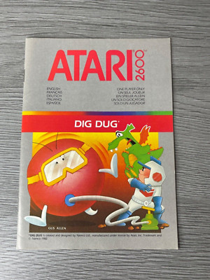 Dig Dug Atari Manual Authentic Multilingual