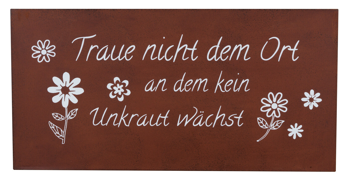 Schilder 3er Set Eisen Rost B x H 40x20cm Garten Deko Sprüche Wandbild