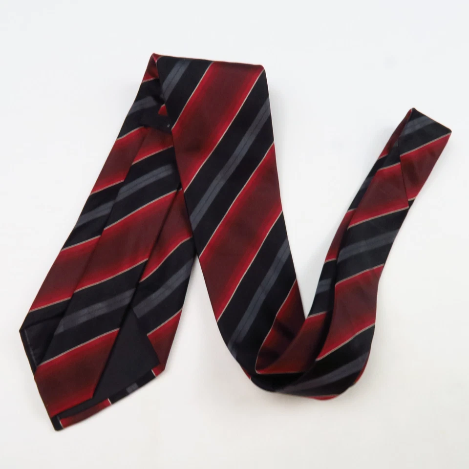 Alfani Red Black Wide Stripe Mens Neck Tie 60x3.75 Modern Power Bold Elegant - Image 4 of 4
