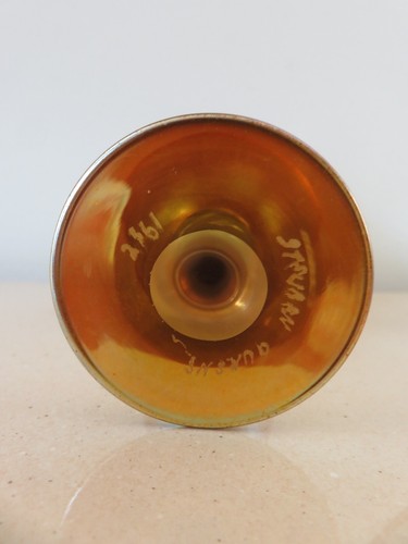 Carder Steuben Gold Aurene 2361 Twisted Stem Goblet - Signed and Numbered - Picture 5 of 5