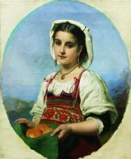 oil painting 100% handpainted on canvas " Young Italian with Sour Oranges "