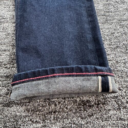 M&S Autograph Japanese Selvedge Jeans Mens W35 L31 Indigo Denim Slim Fit Stretch - Picture 3 of 11
