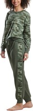 Splendid Jogger and Crew Neck Pajama Set 2-Piece Olive Camo S  2X  Great Gift