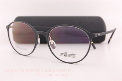 New Silhouette Eyeglass Frames Pure Wave 2953 9030 Black Cotton Titanium 51mm