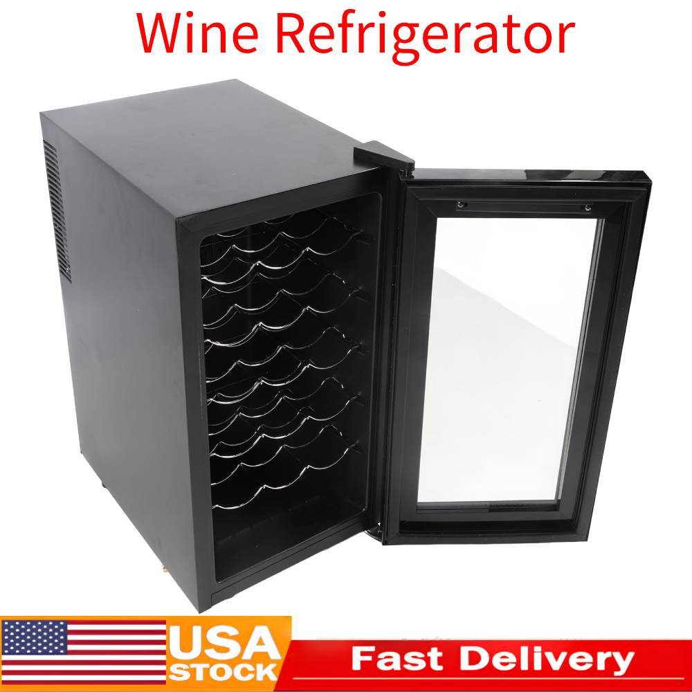 Wine Cooler Refrigerator Fridge Full Glass Door 18 Bottle Wine Storage